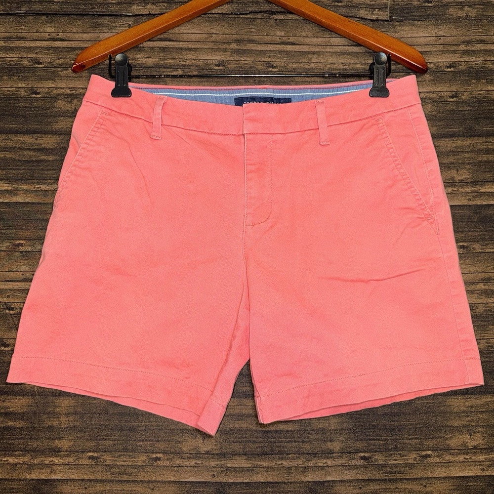 Tommy Hilfiger Chino Shorts Women 6 Pink Stretch Cotton Mid Rise